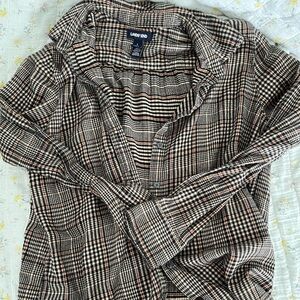 Lands’ End Women’s Plaid Flannel Button Down